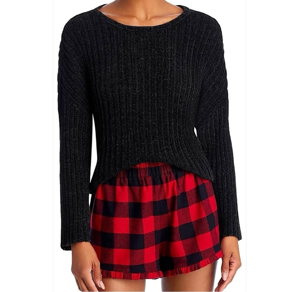 Honeydew Intimates Cabin Life Shortie Pajama Set - Black/Red - Medium - NWT